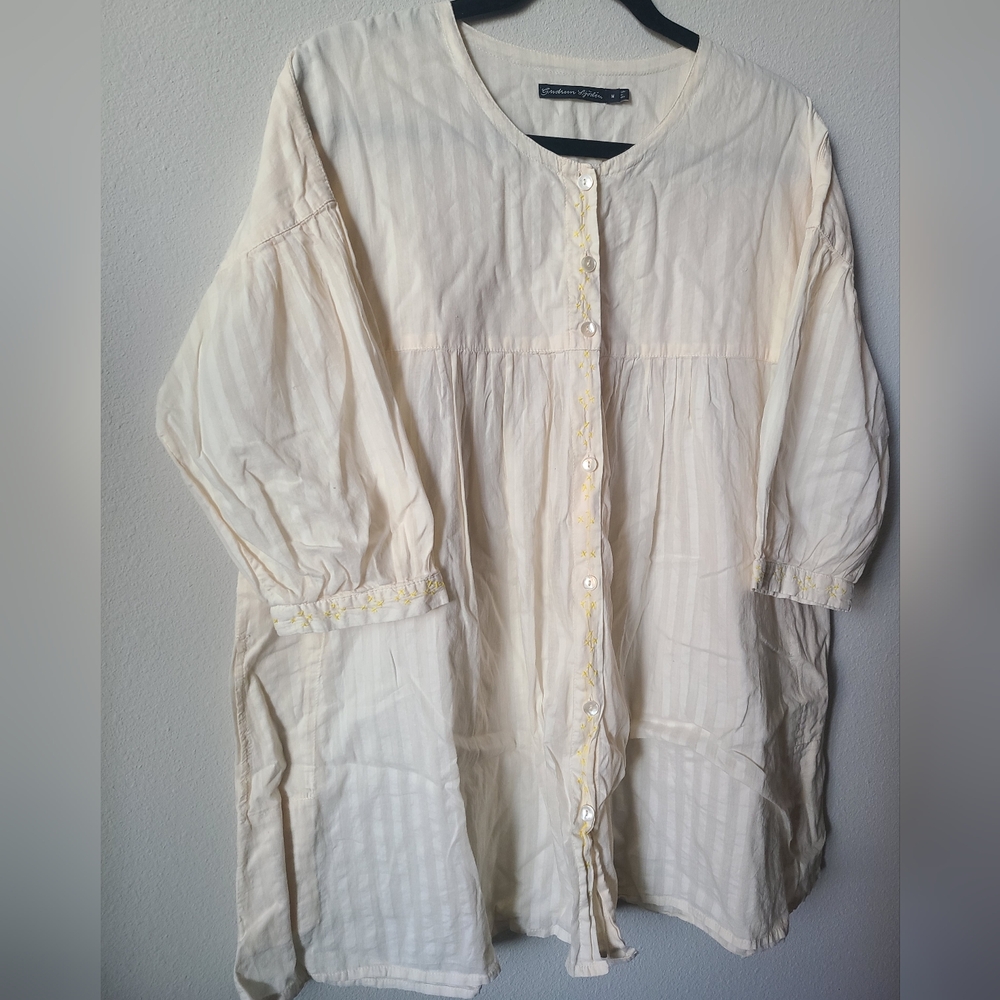 Gudrun Sjõdén Striped Organic Cotton Button Down Tunic